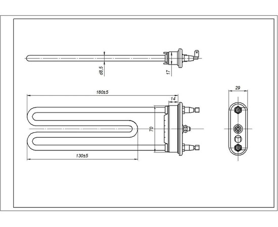 Изображение 7 ТЭН (керамический) для стиральной машины Samsung DC47-00006M Kawai TPD 180-SG-1900 L=180 mm 190 W