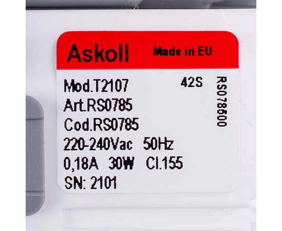 Зображення 2 Помпа (насос) для пральної машини Mod.M332 RC0480/T2124 Askoll 30 Вт (алюмінієва обмотка, контакти роздільні ззаду)