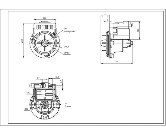 Зображення 6 Помпа (насос) для пральної машини Mod.M332 RC0480/T2124 Askoll 30 Вт (алюмінієва обмотка, контакти роздільні ззаду)