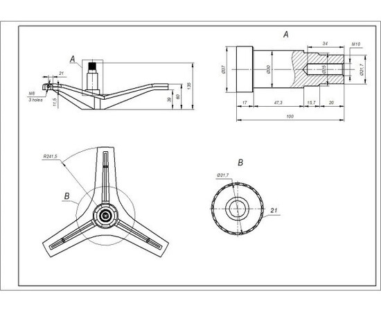 Зображення 2 Хрестовина барабана для пральної машини з прямим приводом LG MHW34308901 L=100mm