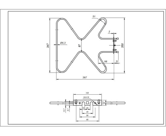 Зображення 6 Тен нижній для духовки Hansa 8001783 1300W