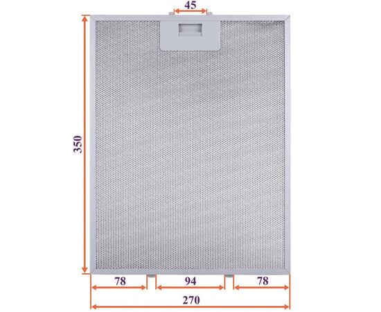 Зображення 4 Фільтр жировий (метал.) для витяжки 370x350x8mm (під защіпки, універсальний)