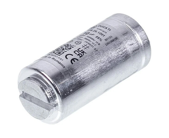 Зображення 2 Пусковий конденсатор для пральної машини AEG 1250020615 Ducati 10uF 425V 72x35mm (2 клеми)