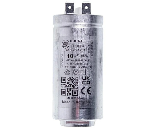 Зображення 3 Пусковий конденсатор для пральної машини AEG 1250020615 Ducati 10uF 425V 72x35mm (2 клеми)