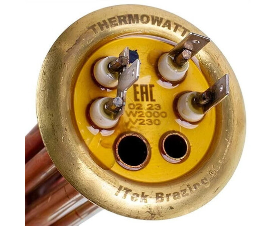 Изображение 4 Тэн ''молния'' для бойлера 3401336 Thermowatt 2000W (медный), фланец 64mm L=335mm (под анод M4)