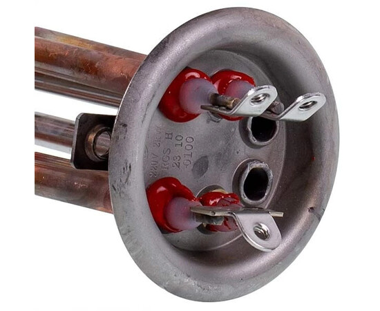 Зображення 4 Тен фланцевий для бойлера Thermex 2000W (мідний) фланець 63mm, 2 трубки під датчик (під анод M6)