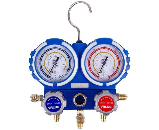 Зображення 2 Манометричний колектор 2-вентильний VALUE VMG-2-R32В-NEW+шланги 3шт.x1500mm (R32 R410 R22)