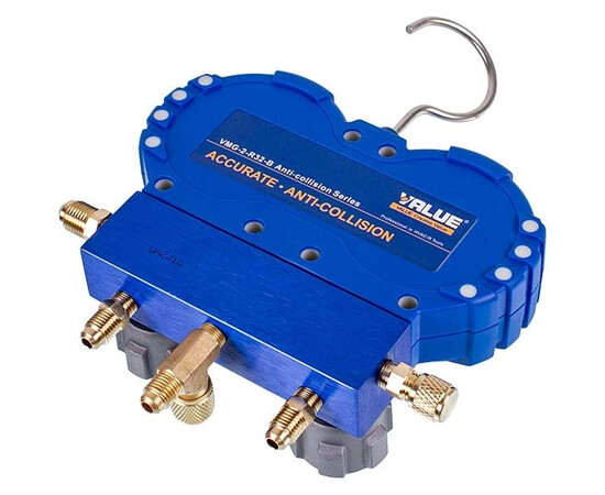 Зображення 3 Манометричний колектор 2-вентильний VALUE VMG-2-R32В-NEW+шланги 3шт.x1500mm (R32 R410 R22)