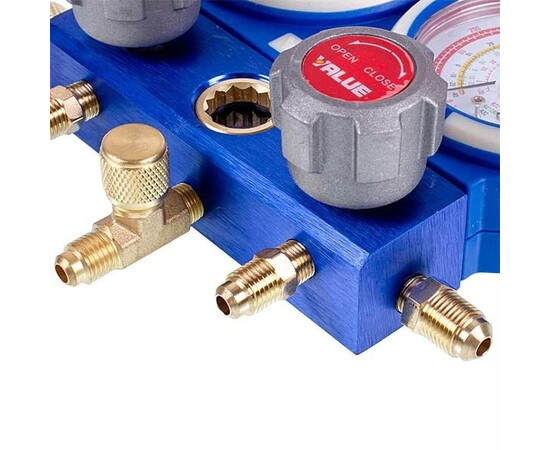 Зображення 4 Манометричний колектор 2-вентильний VALUE VMG-2-R32В-NEW+шланги 3шт.x1500mm (R32 R410 R22)