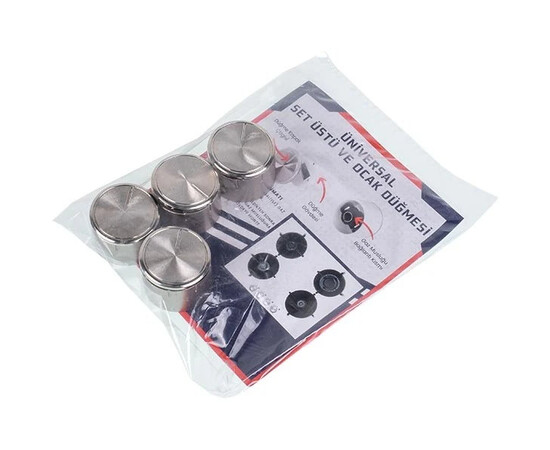 Зображення 4 Набір універсальних ручок регулювання (4 шт.) для духовки з перехідниками (золотиста вставка) D=34mm H=23mm