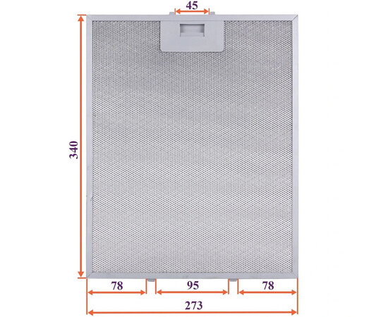 Зображення 4 Фільтр жировий (метал.) для витяжки 273x340x8mm (під защіпки, універсальний)