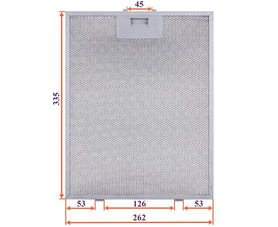 Зображення 4 Фільтр жировий для витяжки (металевий) 262x335x8mm (під защіпки, універсальний)