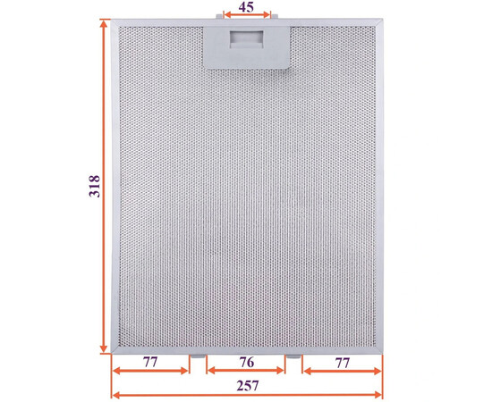 Зображення 4 Фільтр жировий для витяжки (металевий) 257x318x8mm (під защіпки, універсальний)
