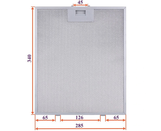Изображение 4 Фильтр жировой для вытяжки (металлический) 285x340x8mm (под защелки, универсальный)