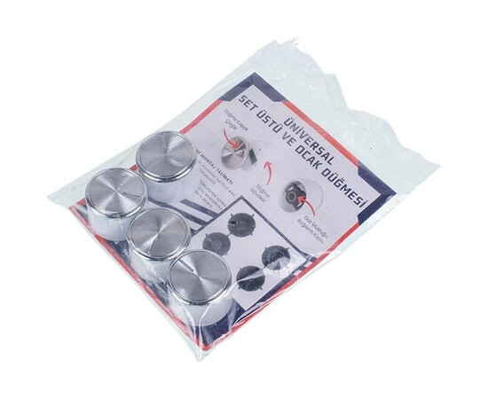 Зображення 4 Набір універсальних ручок регулювання (4 шт.) для духовки з перехідниками (біла вставка) D=34mm H=23mm