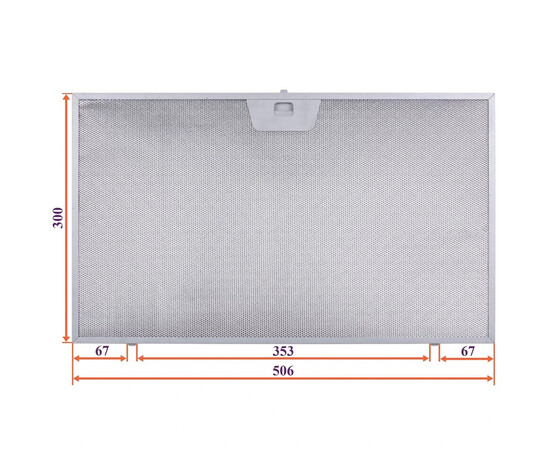Зображення 4 Фільтр жировий (метал.) для витяжки 506x300x8mm (під защіпки, універсальний)