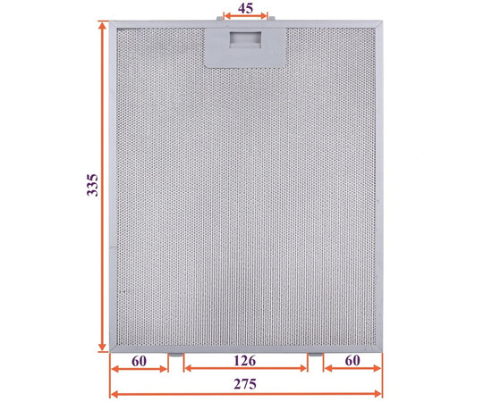 Изображение 4 Фильтр жировой для вытяжки (металлический) 275x335x8mm (под защелки, универсальный)