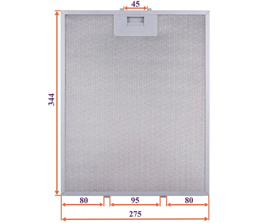 Зображення 4 Фильтр жировой (метал.) для вытяжки 275x344x8mm (под защелки, универсальный)