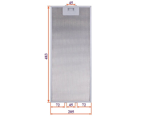 Зображення 4 Фільтр жировий для витяжки (металевий) 205x483x8mm (під защіпки, універсальний)