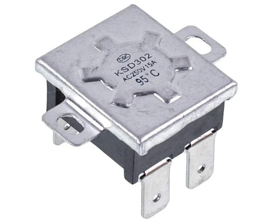 Зображення 4 Термозапобіжник KSD302 95 °C 15 A квадратний для бойлера Thermex