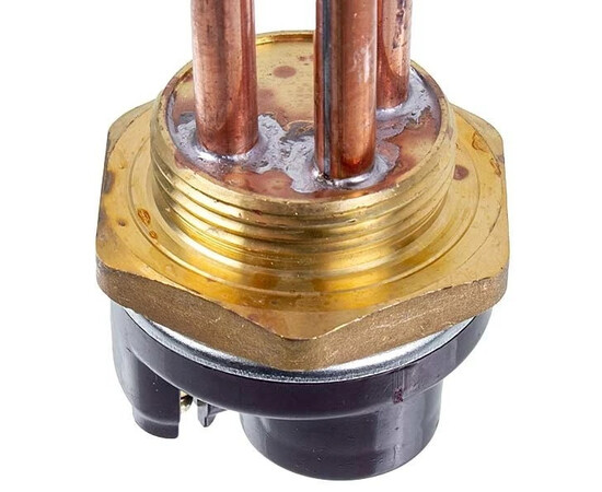 Изображение 4 Тэн для бойлера с термостатом 2000W (медный) L=265mm фланец 54mm 1 трубка под датчик