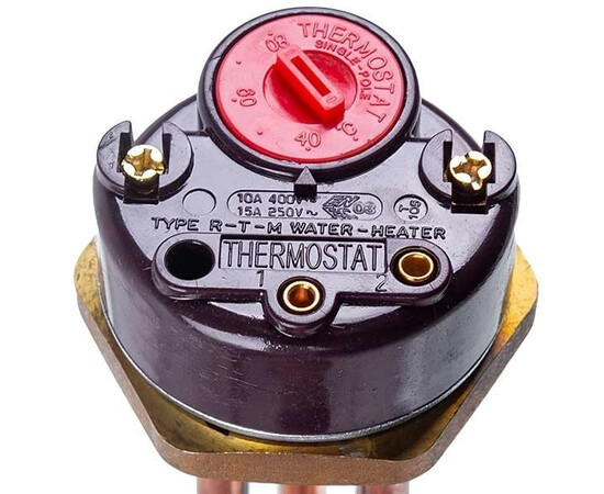 Изображение 5 Тэн для бойлера с термостатом 2000W (медный) L=265mm фланец 54mm 1 трубка под датчик
