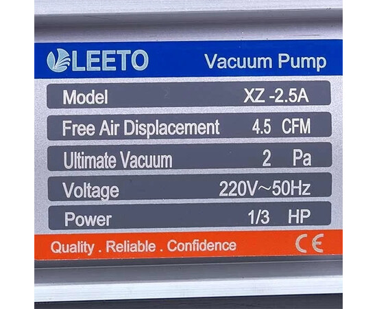 Зображення 2 Вакуумний насос LEETO XZ-2.5A (1 ступ. 128 л/хв.)