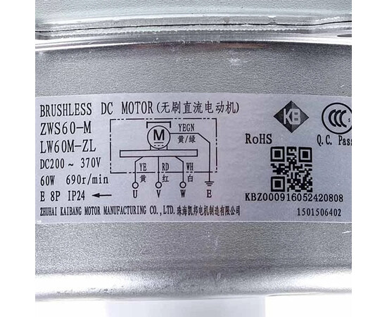 Зображення 2 Мотор вентилятора блоку для кондиціонера C&H 1501506402 ZWS 60-M 60W 370V, шток 12x115mm