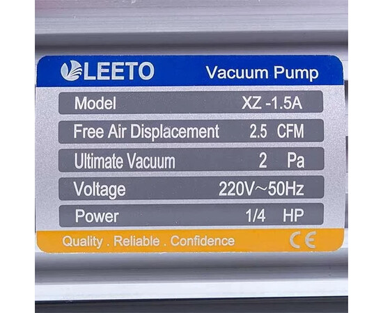 Зображення 2 Вакуумний насос LEETO XZ-1.5А (1 ступ. 70 л/хв.)