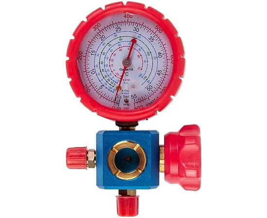 Зображення 3 Манометричний колектор 1-вентильний DBF-L-01HGF (R-22 R-410A R-134A R-404A) високого тиску (1/4''-1/4'' SAE)