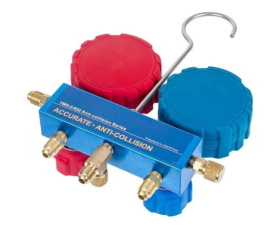 Изображение 7 Манометрический коллектор 2- вентильный LEETO LMG-2-R22 (R22 R-134 R404 R407) + шланги 3шт.x1200mm