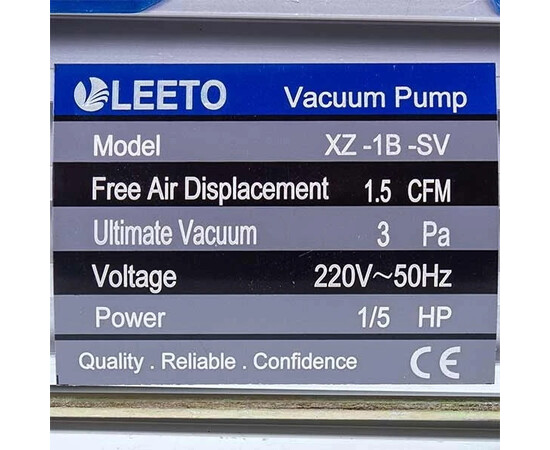 Изображение 2 Вакуумный насос с манометром LEETO XZ-1B-SV (1 ступ. 42 л/мин.)