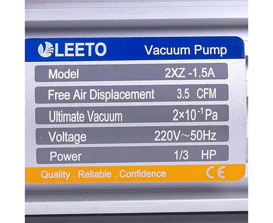 Зображення 2 Вакуумний насос LEETO 2XZ-1,5A/C  (2 ступ./100 л/хв.)