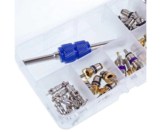 Зображення 4 Набір ніпелів СТ-247 (7 видів 39 золотників + викрутка) для автомобільного кондиціонера