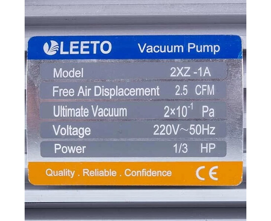 Зображення 2 Вакумний насос LEETO 2XZ-1 A/C (2 ступ./70 літ/хв.)