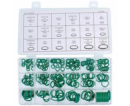 Изображение 2 Набор колец O-Ring W-8085  (18 видов, 270 шт.) для автомобильного кондиционера