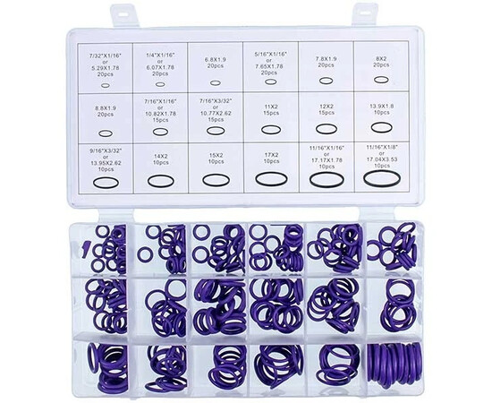Зображення 2 Набір ущільнювачів O-Ring W-8085 (18 видів, 270 шт.) для автомобільного кондиціонера