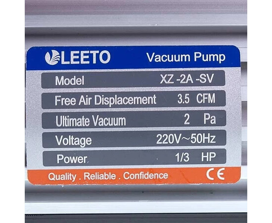 Зображення 2 Вакуумний насос із манометром LEETO XZ-2A/C-SV (1 ступ./100 л/хв.)