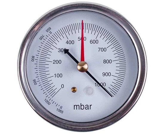 Изображение 2 Манометр (вакуумметр) VALUE  310500301  (D корпуса=75mm, 2 стрелки, подключение сзади)