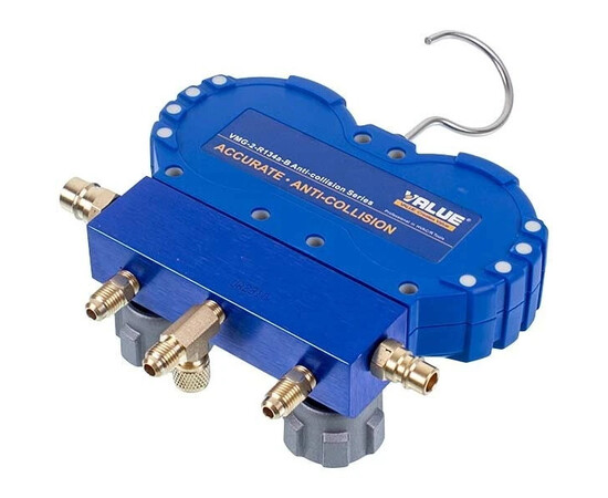 Зображення 5 Манометричний колектор 2-вентильний VALUE VMG-2 R134aВ + шланги 3шт.x900mm + автомуфти 2шт. (R134a)