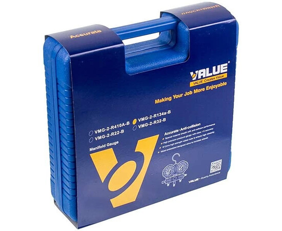 Зображення 7 Манометричний колектор 2-вентильний VALUE VMG-2 R134aВ + шланги 3шт.x900mm + автомуфти 2шт. (R134a)