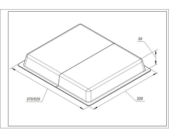 Зображення 2 Деко універсальне для духовки 330x370/520x30mm (з 2-х частин)