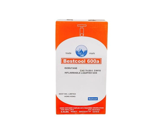 Изображение 3 Фреон Bestcool R600A 3kg (Хладагент R600A, Хладон-600A, Фреон 600, ДФУ-600A, HFC-600 А)