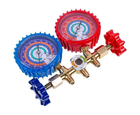 Зображення 2 Манометрический колектор 2-вентильний XM-R572G R-410 (R-22 R-134 R-404) + шланги 3шт.x1800mm