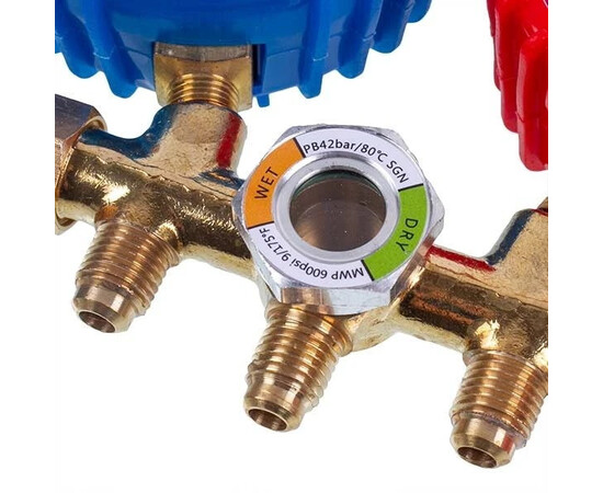 Зображення 4 Манометрический колектор 2-вентильний XM-R572G R-410 (R-22 R-134 R-404) + шланги 3шт.x1800mm