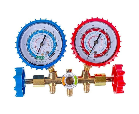 Зображення 2 Манометрический колектор 2-вентильний XM-R536G R-134 (R-22 R-404 R-12) + шланги 3шт