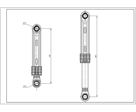 Зображення 4 Амортизатор бака для пральної машини Samsung AKS DC66-00343C 60N L=160-265mm D отвору=10mm