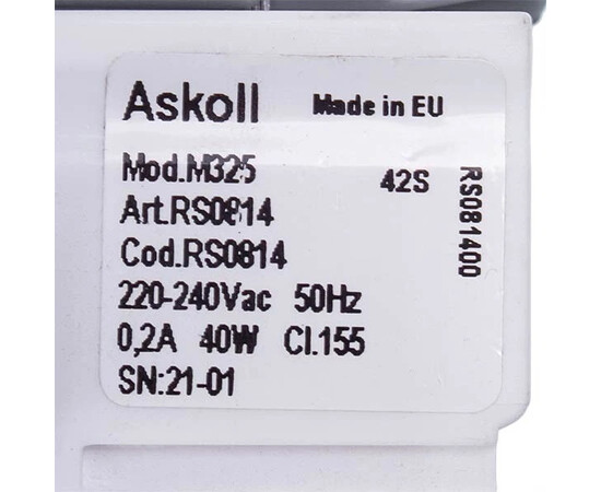 Зображення 2 Помпа (насос) для пральної машини Bosch 00145905 Askoll (в зборі) 40 Вт M325 (контакти спарені спереду, на 3 засувки)