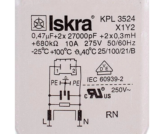 Зображення 2 Мережевий фільтр KPL3524 192570 275V для пральної машини Gorenje