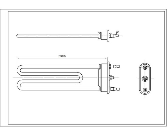 Зображення 5 ТЕН для пральної машини Ariston SERBIA C00255452 TPO 170-SG-1700 Thermowatt L=170 mm 1700 W